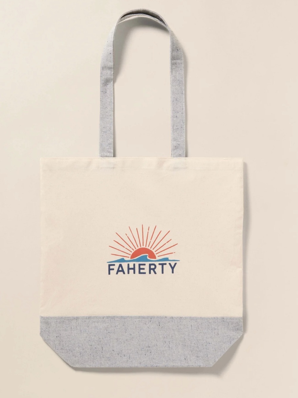 Faherty Logo Cream Reusable Shopping Tote Bag NWOT